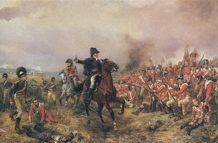 Britain’s General Wellington at the Battle of Waterloo. Painting by Robert Alexander Hillingford