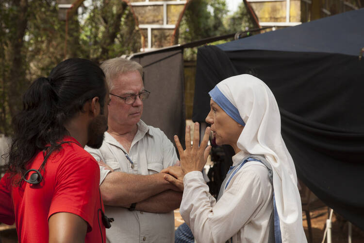 Director William Riead and Juliet Stevenson as Mother Teresa in "The Letters." (Photo Credit: Freda Eliot-Wilson.)