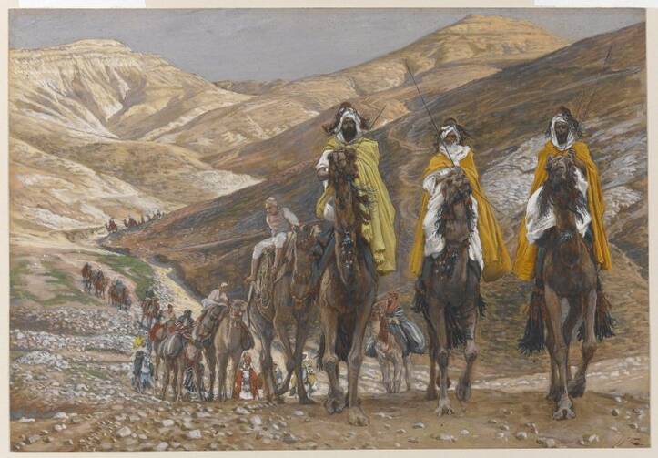 James Tissot (1836-1902)- The Magi Journeying (Les rois mages en voyage) - Brooklyn Museum. Courtesy of Wikimedia.