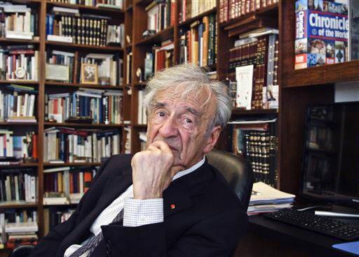  In this Sept. 12, 2012, photo Elie Wiesel is photographed in his office in New York. (AP Photo/Bebeto Matthews)