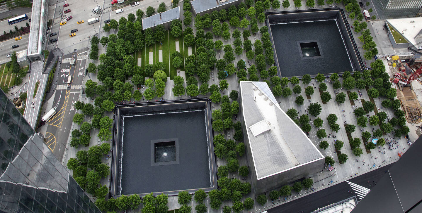 The World Trade Center site is seen from an upper floor of 3 World Trade Center in New York. (AP Photo/Mark Lennihan, FIle)