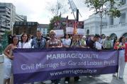 The campaign for same-sex marriage in Ireland emphasized personal stories and door-to-door campaigning. ("Cork Pride" photo from www.marriagequality.ie)