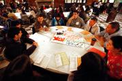 Students take part in a meeting about the DREAM Act during a National Migration Week program. (CNS photo/Karen Callaway, Catholic New World)