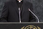 Archbishop Mamberti, Vatican secretary for relations with states, addresses U.N. General Assembly in New York. (CNS photo/Adrees Latif, Reuters) 