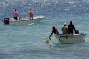 Pope Francis' upcoming encyclical on the environment calls for "better stewards of creation." In 2008 environmental workers collected sea samples after an oil spill at Boca Chica, Dominican Republic. (CNS photo/Orlando Barria, EPA)