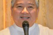 Archbishop Socrates Villegas, head of the Catholic Bishops' Conference of the Philippines, talks to the media at the end of the bishops' plenary session in Manila July 13. (CNS photo/Simone Orendain)