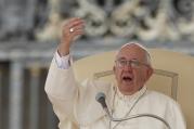 Pope Francis gestures as he speaks during his general audience in St. Peter's Square at the Vatican Sept. 9. (CNS photo/Paul Haring) 