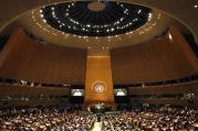 Pope Francis addresses the General Assembly of the United Nations in New York Sept. 25. (CNS photo//Mike Segar, Reuters) 