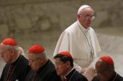 Pope Francis prepares to speak at event marking 50th anniversary of Synod of Bishops at Vatican