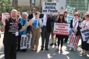 A demonstration against the death penalty last February during the Los Angeles Religious Education Congress in Anaheim, Calif. (CNS photo/J.D. Long-Garcia, The Tidings) 