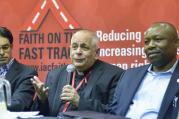 Msgr. Robert J. Vitillo, special adviser on health and HIV/AIDS for Caritas Internationalis, opens a panel discussion during a July 16 gathering before the International AIDS Conference in Durban, South Africa. (CNS photo/Paul Jeffrey) 