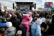 A child rests as U.S. Vice President Mike Pence speaks during a rally at the annual March for Life in Washington Jan. 27. (CNS photo/Yuri Gripas, Reuters)