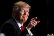 U.S. President Donald Trump gestures during the National Prayer Breakfast on Feb. 2 in Washington. (CNS photo/Carlos Barria, Reuters) 