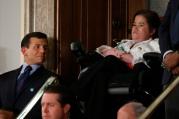 Megan Crowley listens as U.S. President Donald Trump addresses a joint session of Congress on Feb. 28 in Washington. . (CNS photo/Jonathan Ernst, Reuters)