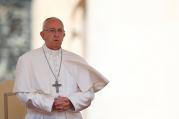 Pope Francis leads his general audience in St. Peter's Square on May 10 at the Vatican. (CNS photo/Tony Gentile, Reuters)