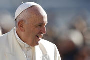 Pope Francis is pictured during his general audience in St. Peter's Square at the Vatican Nov. 8. (CNS photo/Paul Haring)