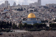 The gold-covered Dome of the Rock at the Temple Mount complex is seen in this 2017 overview of Jerusalem's Old City. (CNS photo/Debbie Hill)