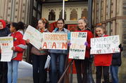 Students outside St. Patrick's Church in Washington, D.C. March 24 (Photo: Teresa Donnellan)