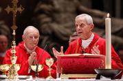 In this 2010 file photo, Cardinal Theodore E. McCarrick, retired archbishop of Washington, and Cardinal Donald W. Wuerl of Washington, concelebrate a Mass of thanksgiving in St. Peter's Basilica at the Vatican. (CNS photo/Paul Haring) 