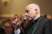 San Francisco Archbishop Salvatore J. Cordileone speaks from the floor on Nov. 14 at the fall general assembly of the U.S. Conference of Catholic Bishops in Baltimore. (CNS photo/Bob Roller) 