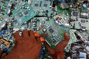 A man in Karachi, Pakistan, retrieves circuit boards from discarded computer monitors Aug. 16, 2017. An economic system lacking any ethics leads to a "throwaway" culture of consumption and waste, Pope Francis said in a speech addressed to members of the Council for Inclusive Capitalism during an audience at the Vatican Nov. 11. (CNS photo/Akhtar Soomro, Reuters) 