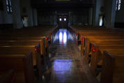 Empty pews are seen at St. Gabriel Catholic Church in Washington July 11, 2020. A report released July 16, 2020, by the Leadership Roundtable calls for the Vatican and the U.S. Conference of Catholic Bishops to "create structures and laws for ethical financial leadership." (CNS photo/Tyler Orsburn) 