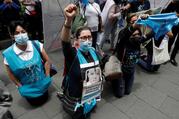 Pro-life activists demonstrate against legal abortion near Mexico's Supreme Court building in Mexico City July 29, 2020.