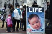 March for Life participants demonstrate near Union Station in Washington Jan. 29, 2021, amid the coronavirus pandemic.