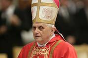 Then-Cardinal Joseph Ratzinger celebrates a Mass in St. Peter’s Basilica at the Vatican during the interregnum after the death of Pope John Paul II, April 18, 2005.