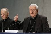 Cardinal Giuseppe Versaldi, prefect of the Congregation for Catholic Education, speaks at a news conference on Jan. 29, 2018.