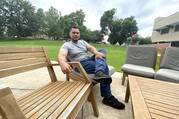 Jorge Alvarenga on the campus of The Catholic University in Washington July 26, 2022 , about being separated from his mother for 17 years after she migrated to the U.S. from their native El Salvador.