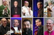 in ten photos, Archbishop Timothy Broglio; Archbishop Paul Coakley; Bishop Frank Caggiano; Bishop Michael Burbidge; Archbishop Salvatore Cordileone; Archbishop Paul Etienne;  Archbishop Gustavo García-Siller; Bishop Daniel Flores; Archbishop William Lori; and Bishop Kevin Rhoades