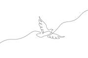 a line drawing of a dove, very simple black line on white background