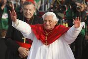 Pope Benedict XVI is accompanied by Cardinal George Pell of Sydney as he greets World Youth Day pilgrims at a welcoming ceremony at Barangaroo in Sydney, Australia, in this July 17, 2008, file photo. (CNS photo/Paul Haring)
