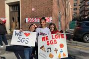 Students pictured at a rally protesting the decision to close St. Gabriel’s School.).