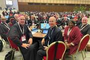 Father James Martin with his fellow synod delegates at the Synod on Synodality (photo courtesy of the author)