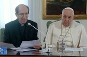 Monsignor Paolo Braida reading Pope Francis’s message on Dec. 3 (Vatican Media)