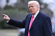 President Donald Trump responds to reporters as he arrives at the White House after speaking at the Conservative Political Action Conference, CPAC, Saturday, Feb. 22, 2025, in Washington. 