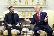 U.S. President Donald Trump welcomes El Salvador's President Nayib Bukele at the White House in Washington April 14, 2025. (OSV News photo/Kevin Lamarque, Reuters)