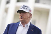 President Donald Trump speaks as a flag pole is installed on the South Lawn of the White House, Wednesday, June 18, 2025, in Washington. (AP Photo/Evan Vucci)