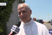 Pope Leo XIV is seen in a video interview with RAI Uno on June 19 at Vatican Radio’s transmission center at Santa Maria di Galeria outside of Rome, where he had made an impromptu visit. (CNS photo/screengrab from RAI Uno video)