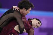 Scott Moir and Tessa Virtue of Canada perform in the ice dance free dance figure skating team event at the 2018 Winter Olympics in Gangneung, South Korea, Monday, Feb. 12 (AP Photo/Julie Jacobson).