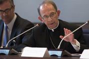 Bishop Lawrence T. Persico of Erie, Pa., speaks during a meeting in late January at the headquarters of U.S. Conference of Catholic Bishops in Washington. (CNS photo/Tyler Orsburn)