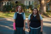 Saoirse Ronan and Beanie Feldstein in "Lady Bird" (image via A24) 