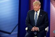 Republican presidential candidate Donald Trump at a CNN town hall at the University of South Carolina in Columbia, S.C., on Thursday. (AP Photo/Andrew Harnik)