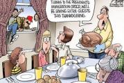 This Indianapolis Star political cartoon quickly pulled this editorial cartoon after complaints from readers.