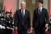 We're Looking to You, Kid. Prime Minister Justin Trudeau and U.S. Vice-President Joe Biden arrive at a state dinner on Thursday, Dec. 8, 2016 in Ottawa. (Justin Tang/The Canadian Press via AP)