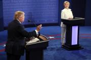 Point Taken. Republican presidential nominee Donald Trump debates Democratic presidential nominee Hillary Clinton during the third presidential debate at UNLV in Las Vegas, Wednesday, Oct. 19, 2016. (Mark Ralston/Pool via AP)