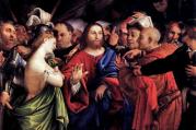 Jesus and the Woman Taken in Adultery by Lorenzo Lotto 1528