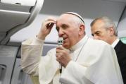 WHO AM I TO JUDGE? Pope Francis aboard the papal flight from Rio de Janeiro to Rome, July 28.